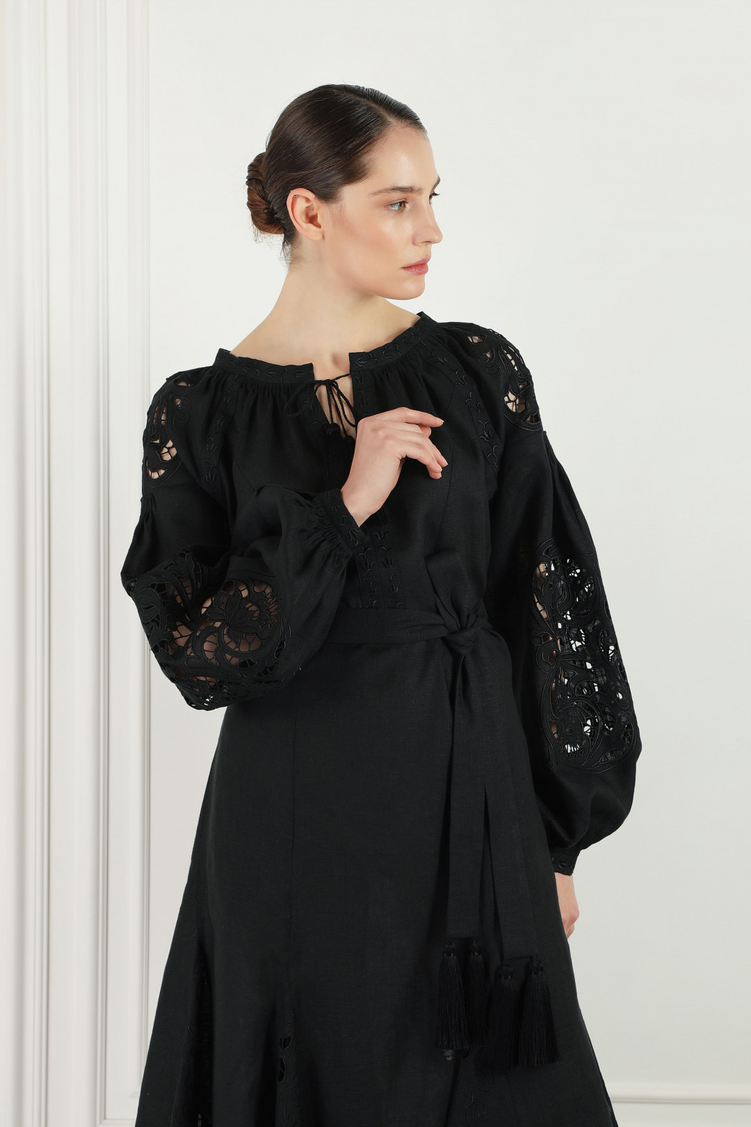 Valery Black Midi Dress by FOBERINI on curated-crowd.com