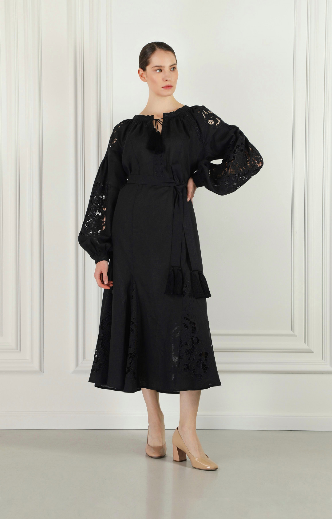 Valery Black Midi Dress by FOBERINI on curated-crowd.com