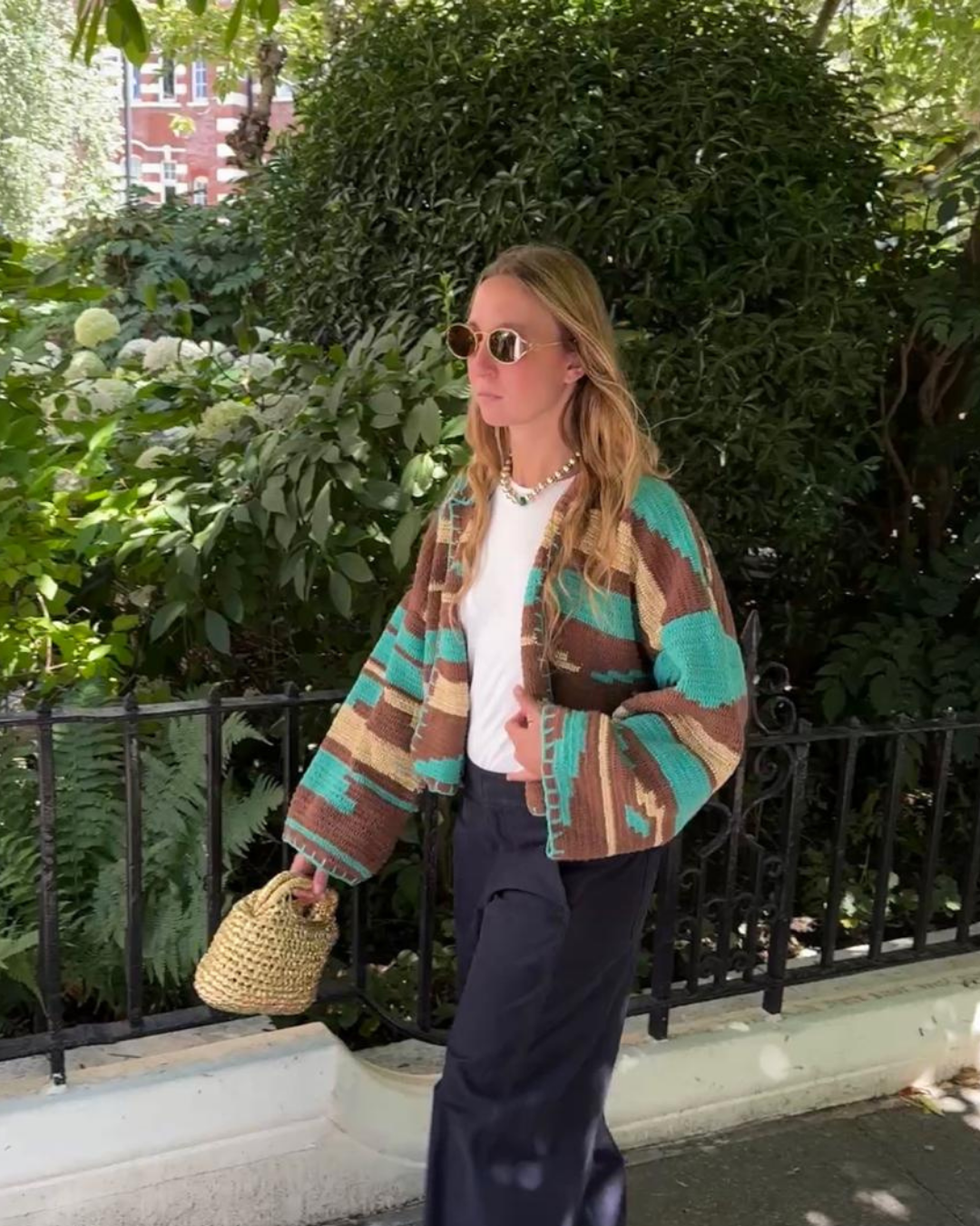 Kiona Jacket Brown/Aqua by Jessica K on curated-crowd.com