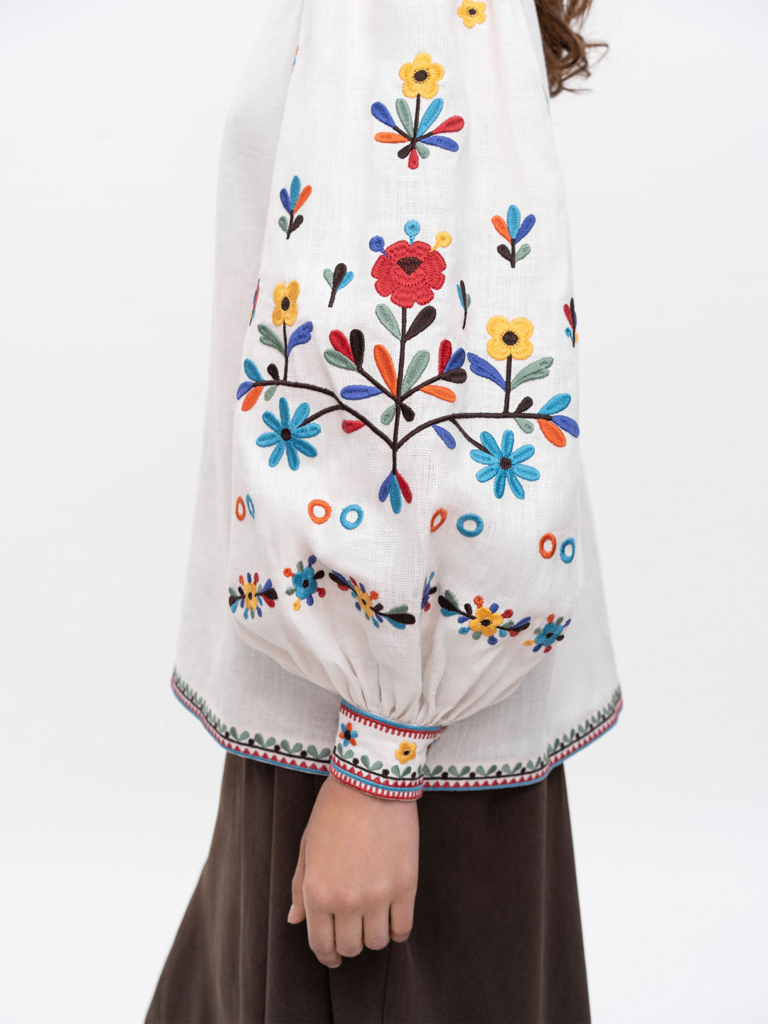 White Embroidered 'Vyshyvanka Yavir' Blouse by Etnodim on curated-crowd.com