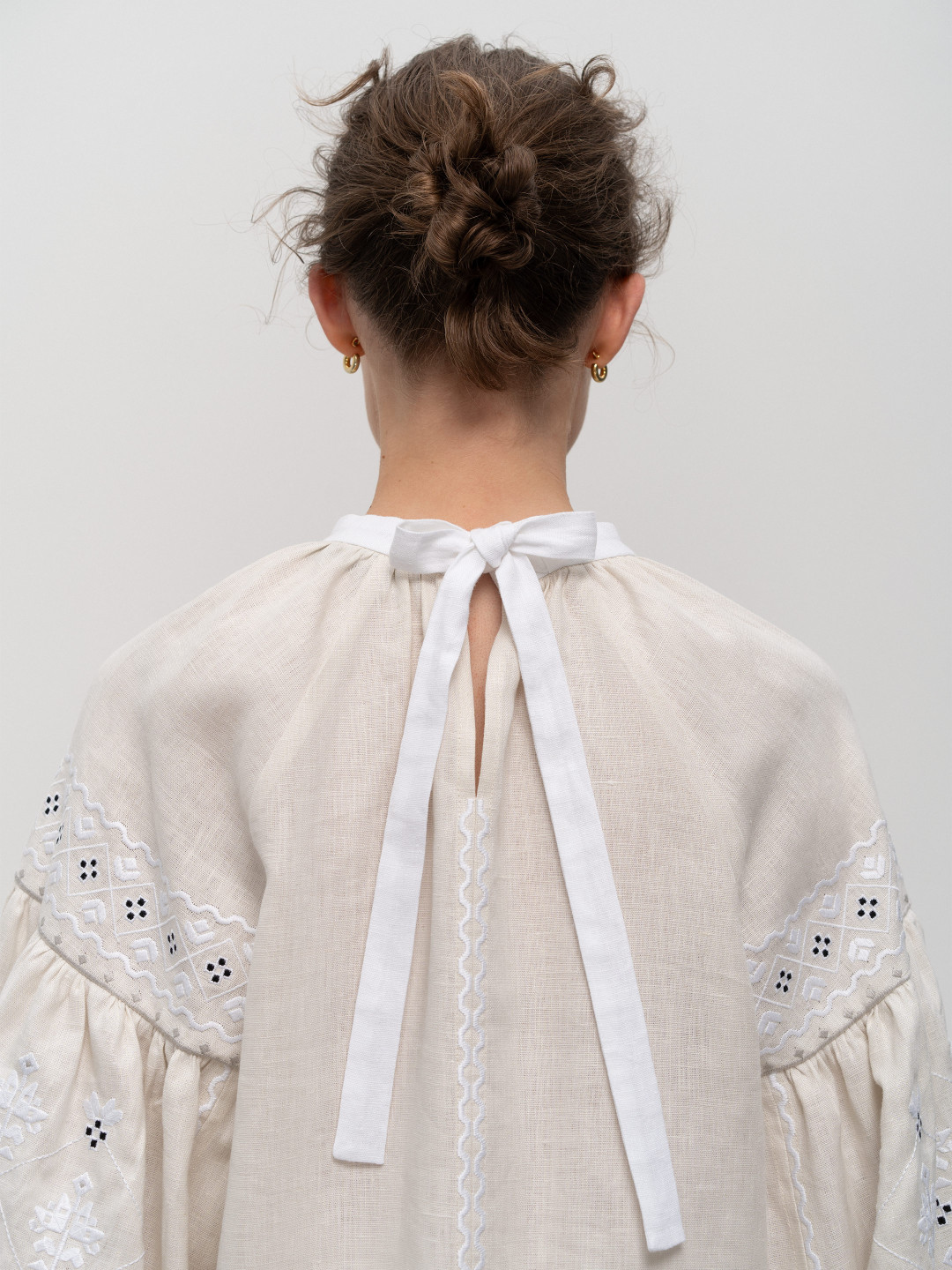 White Embroidered 'Poltavska' Blouse by Etnodim on curated-crowd.com