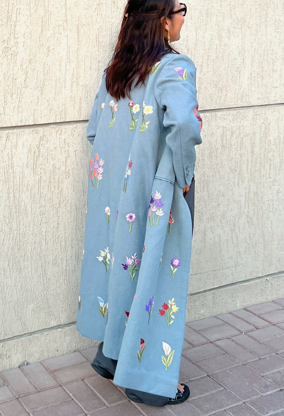 Flower Linen Coat by Artwear Gallery on curated-crowd.com