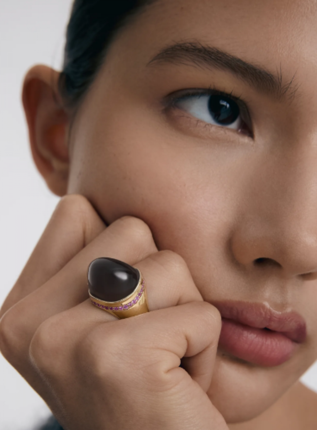 Shapeless Stone Ring Smoky Quartz by BOULO on curated-crowd.com