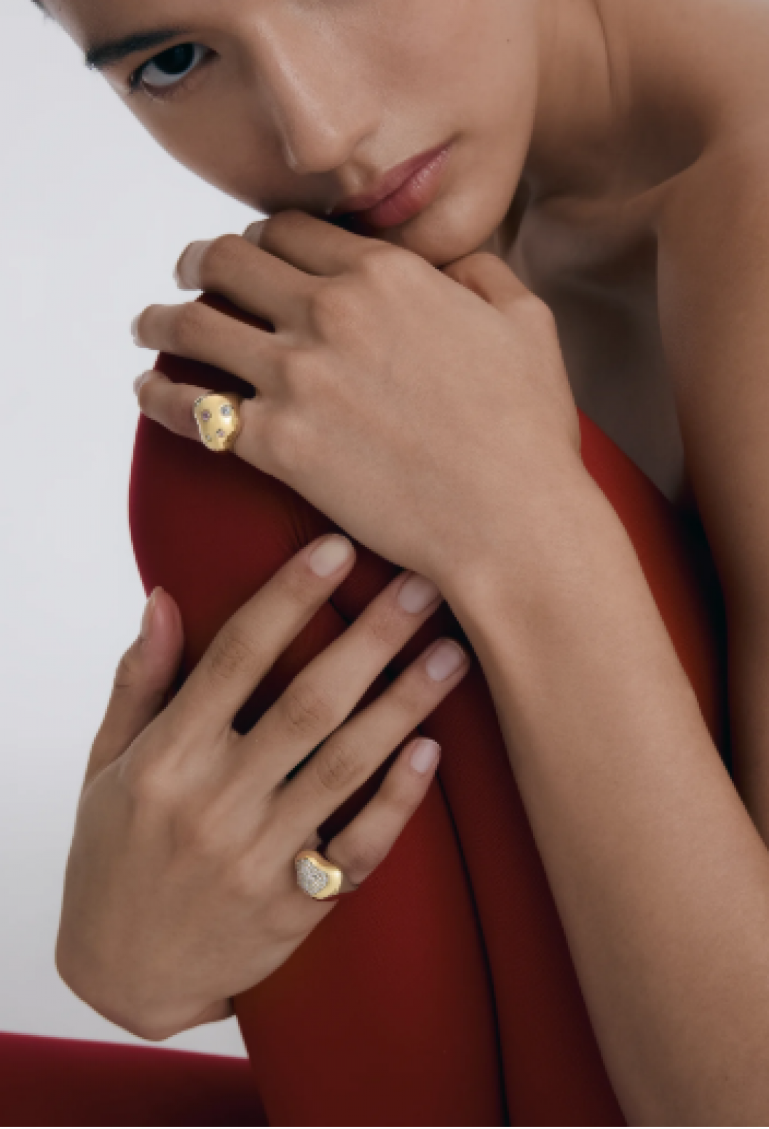 Shapeless Ring Aquamarine and Pink Sapphire by BOULO on curated-crowd.com