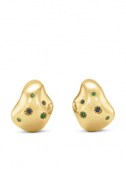 Shapeless Hoop Emerald and Sapphire by BOULO on curated-crowd.com