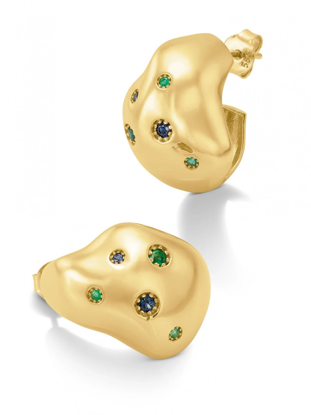 Shapeless Hoop Emerald and Sapphire by BOULO on curated-crowd.com