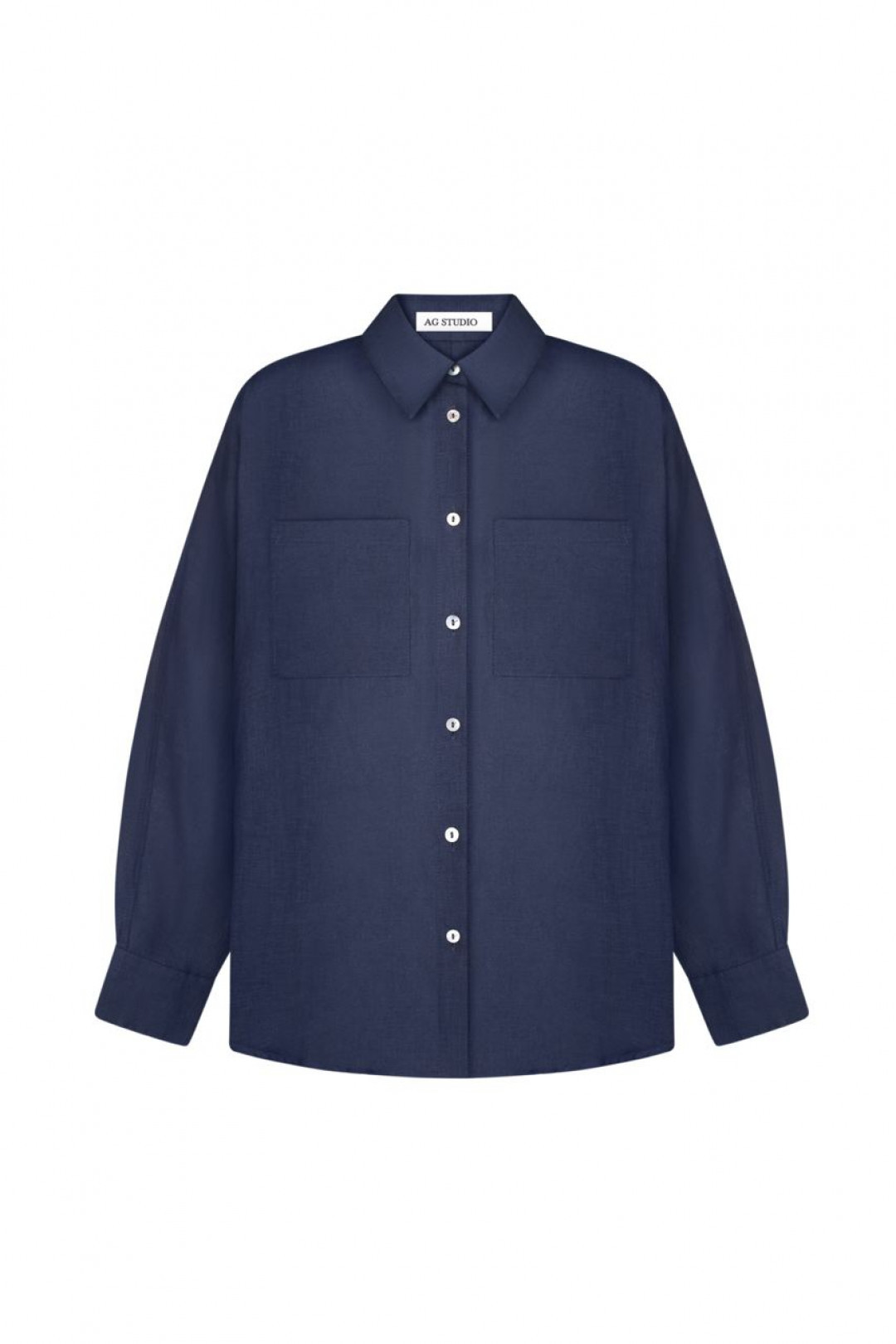 Havana Navy Linen Shirt by AG Studio on curated-crowd.com