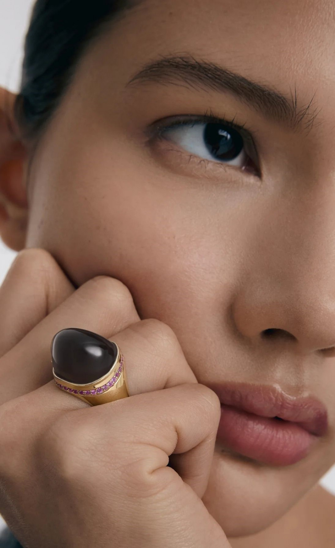 Shapeless Stone Ring Smoky Quartz by BOULO on curated-crowd.com