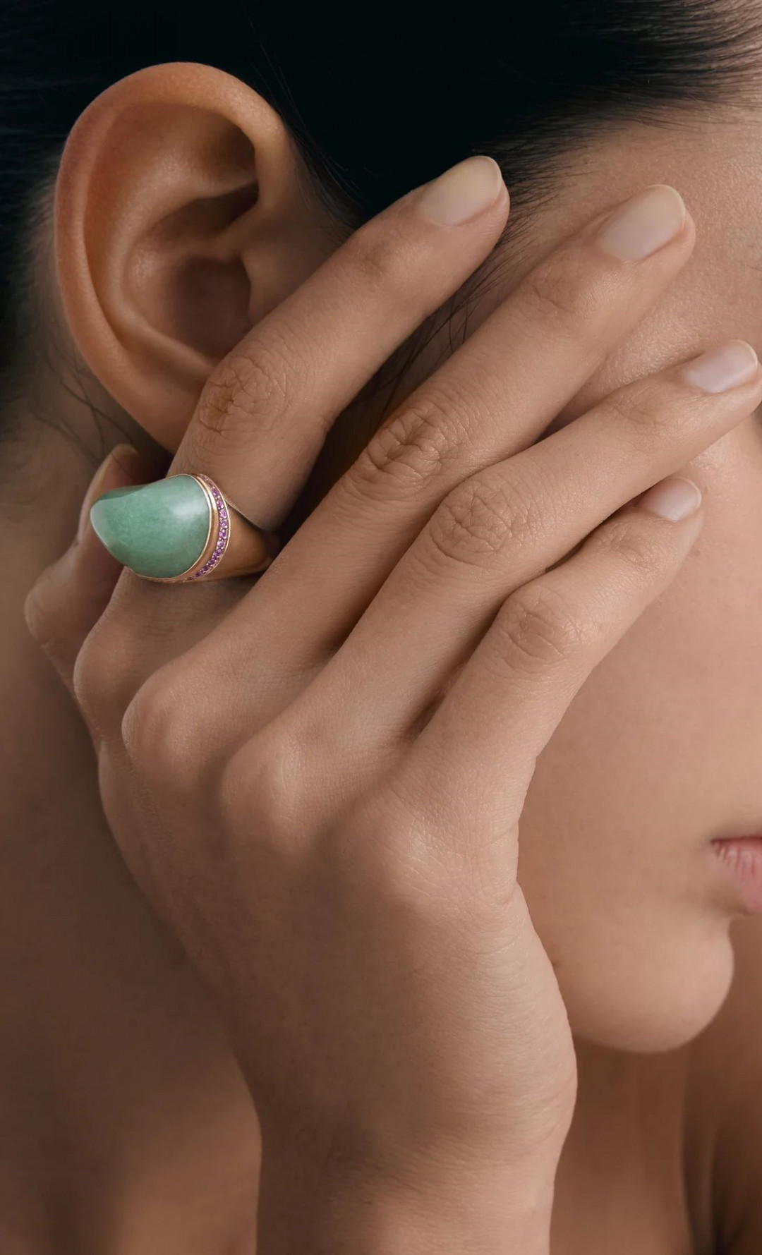 Shapeless Stone Ring Aventurine by BOULO on curated-crowd.com