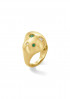 Shapeless Ring Diamond and Emerald by BOULO on curated-crowd.com