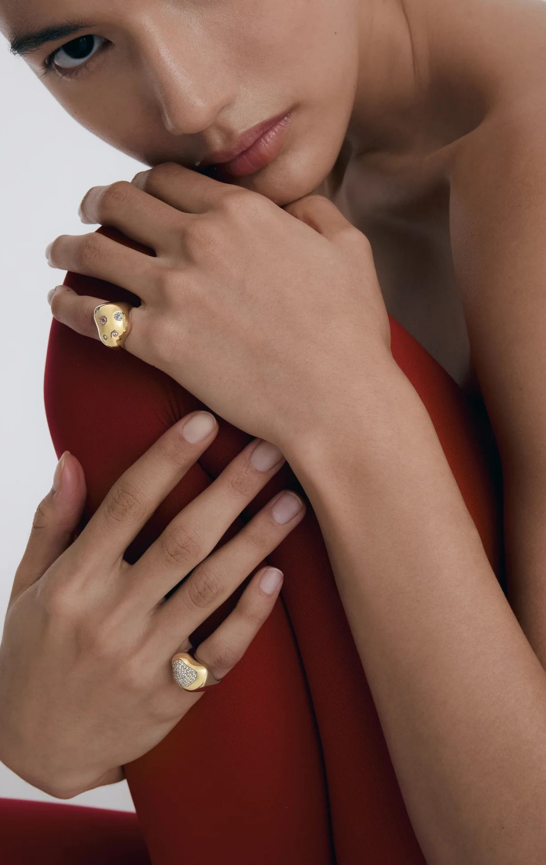 Shapeless Ring Aquamarine and Pink Sapphire by BOULO on curated-crowd.com