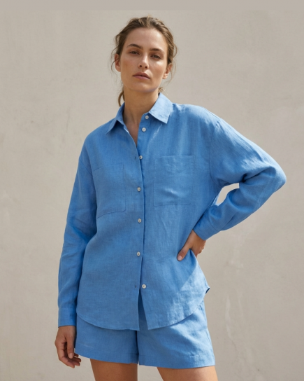 Havana Blue Linen Set by AG Studio on curated-crowd.com