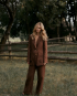 Single-Breasted Boyfriend Blazer and Trouser in Chocolate Brown by AG Studio on curated-crowd.com