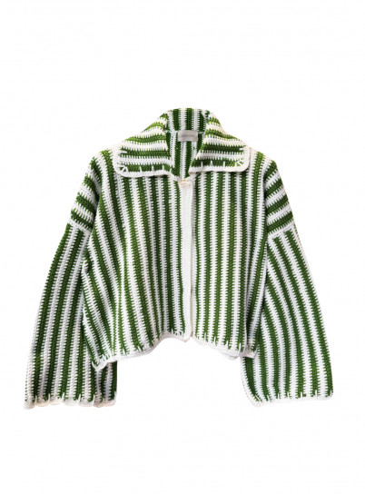 Daria Jacket Green/White by Jessica K on curated-crowd.com