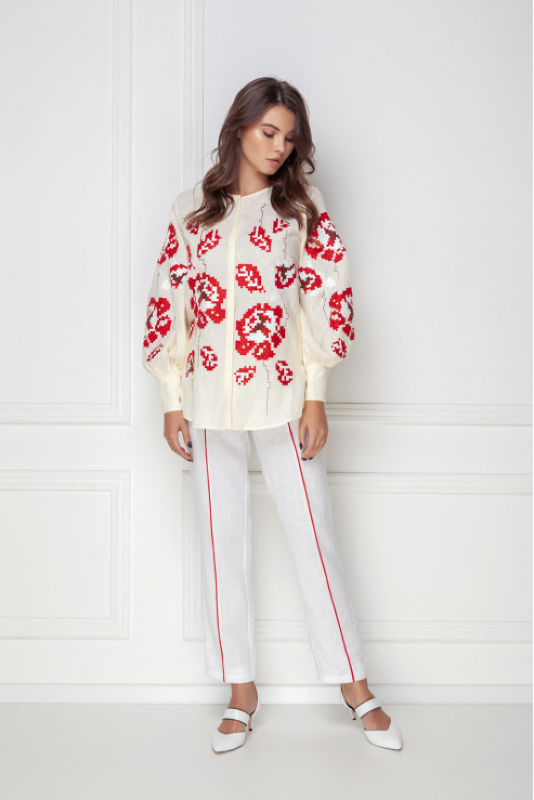 Camelia Creamy Blouse by FOBERINI on curated-crowd.com