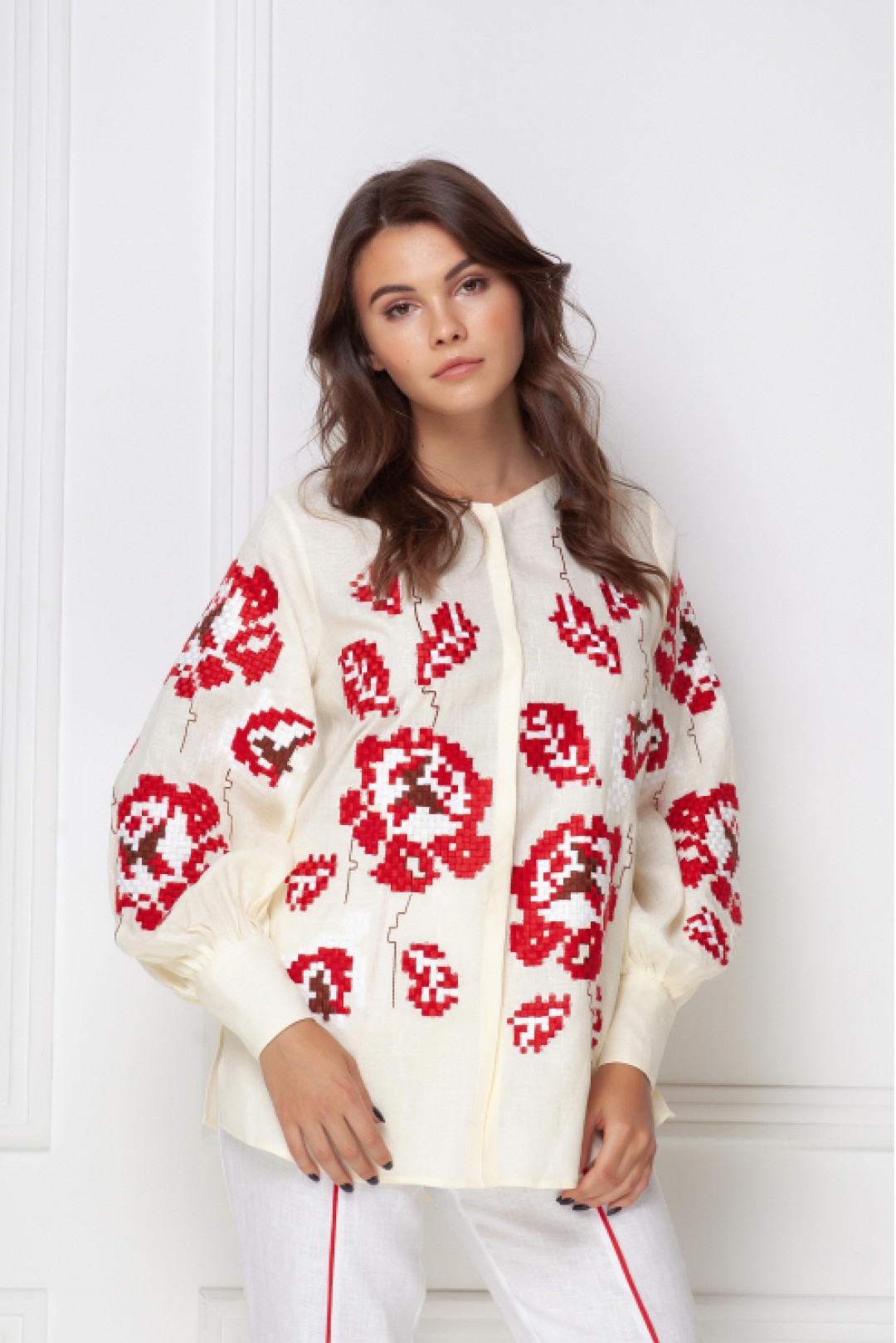 Camelia Creamy Blouse by FOBERINI on curated-crowd.com