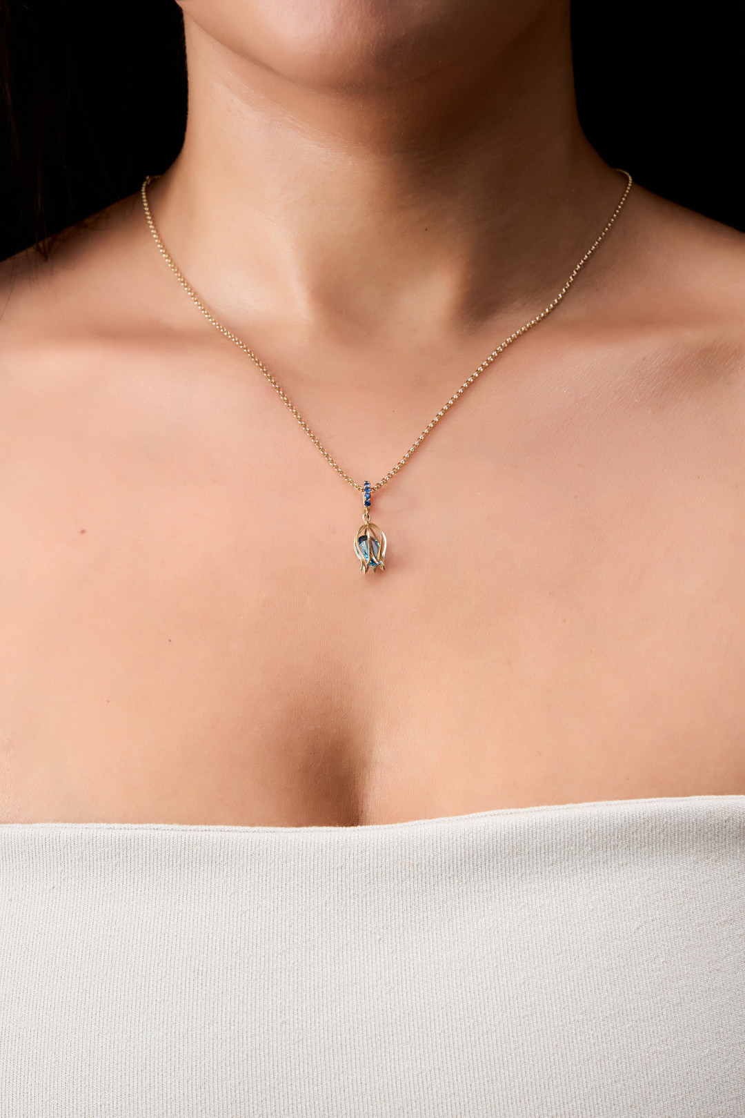 Tulip Topaz Charm Pendant by Tripat Jewellery on curated-crowd.com