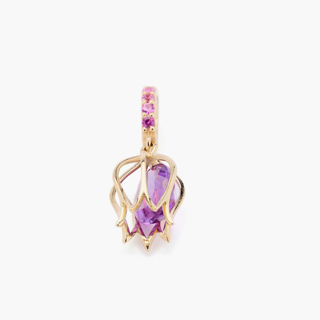 Tulip Amethyst Charm Pendant by Tripat Jewellery on curated-crowd.com