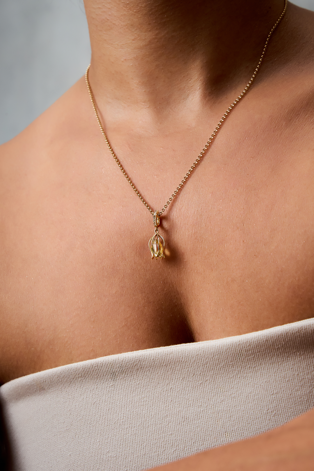 Tulip Olive Charm Pendant by Tripat Jewellery on curated-crowd.com