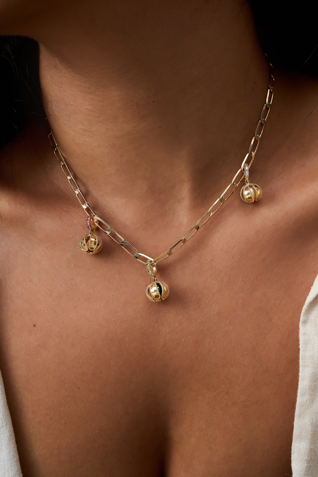 Ghungroo Pearl Charm Pendant by Tripat Jewellery on curated-crowd.com