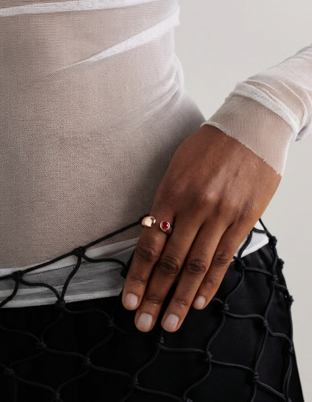 Eclipse Ring with Red Ruby in Rose Gold by Kimjoux on curated-crowd.com