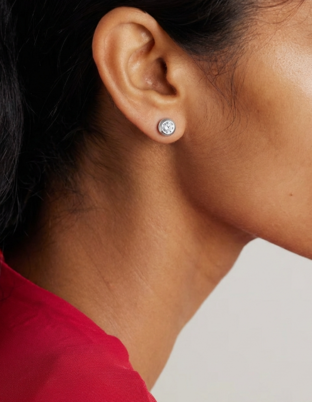 The Current Round Diamond Studs by Kimjoux on curated-crowd.com