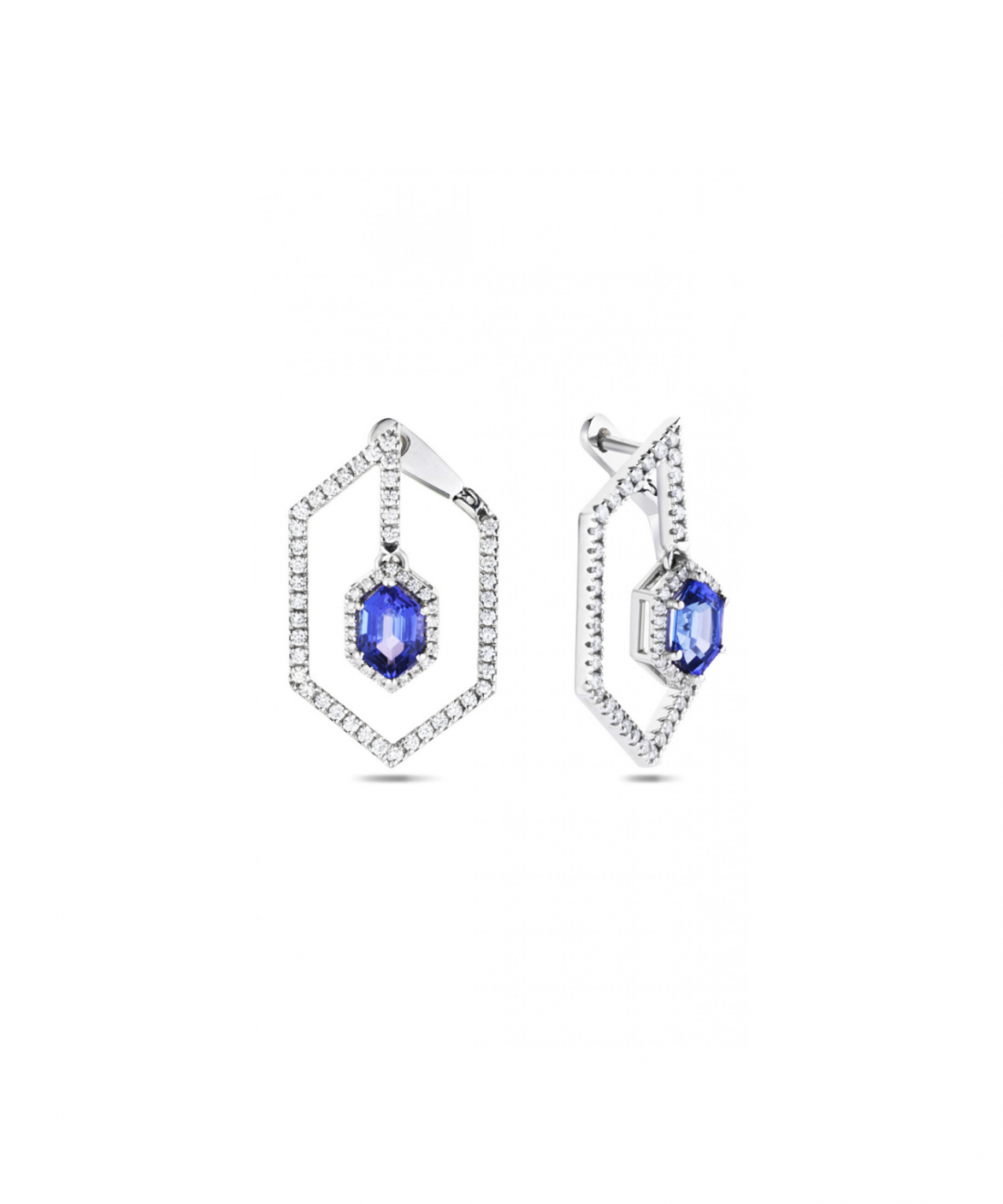 Kore Hoops Earrings with Tanzanite by Kimjoux on curated-crowd.com