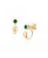 Eclipse Earrings with Green Emerald in Yellow Gold by Kimjoux on curated-crowd.com