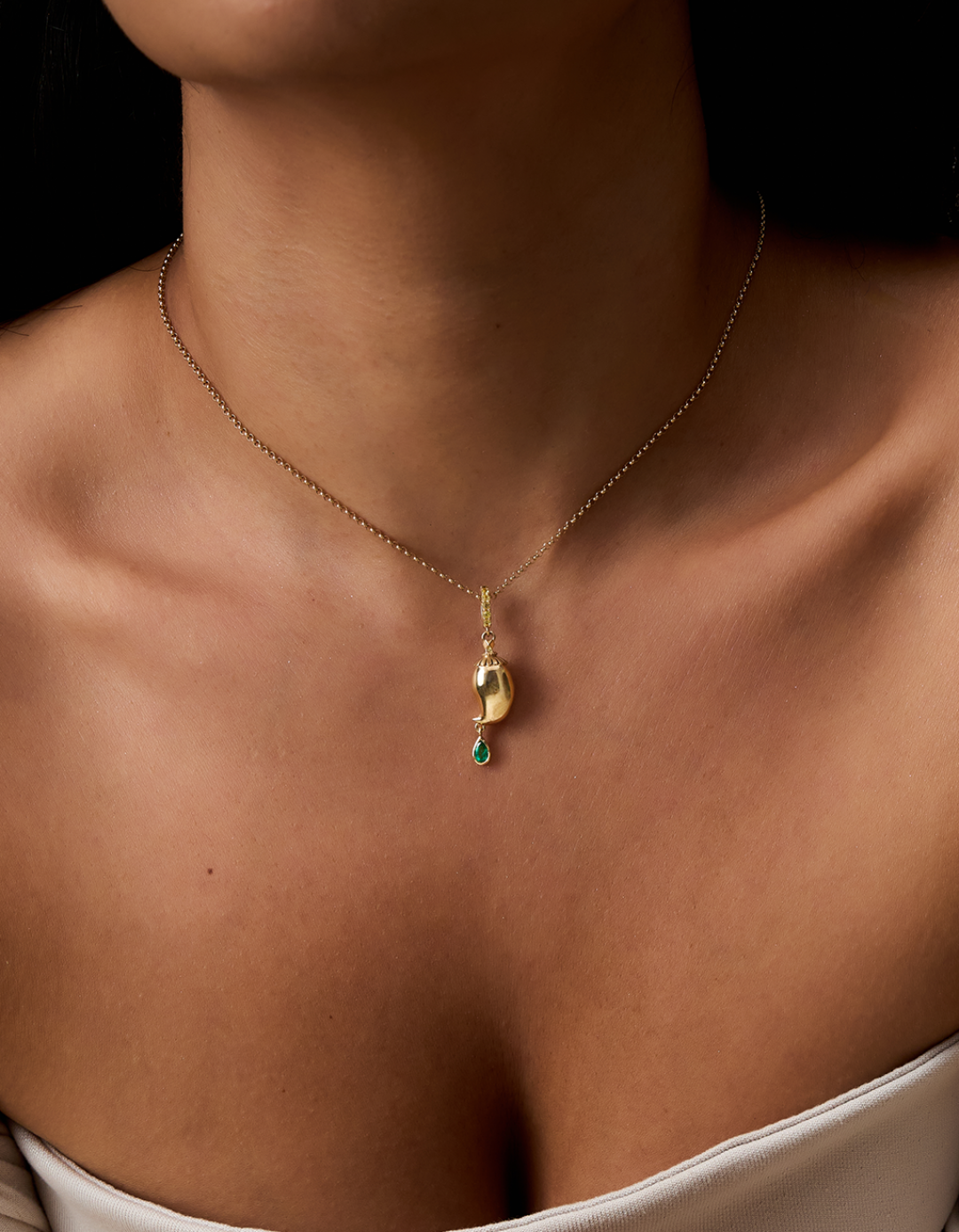 Aam Panna Charm Pendant by Tripat Jewellery on curated-crowd.com