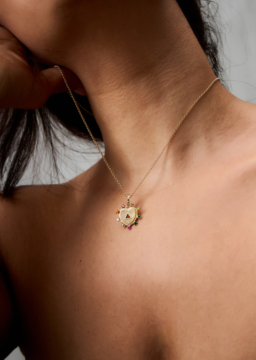 Navratan Charm Pendant by Tripat Jewellery on curated-crowd.com