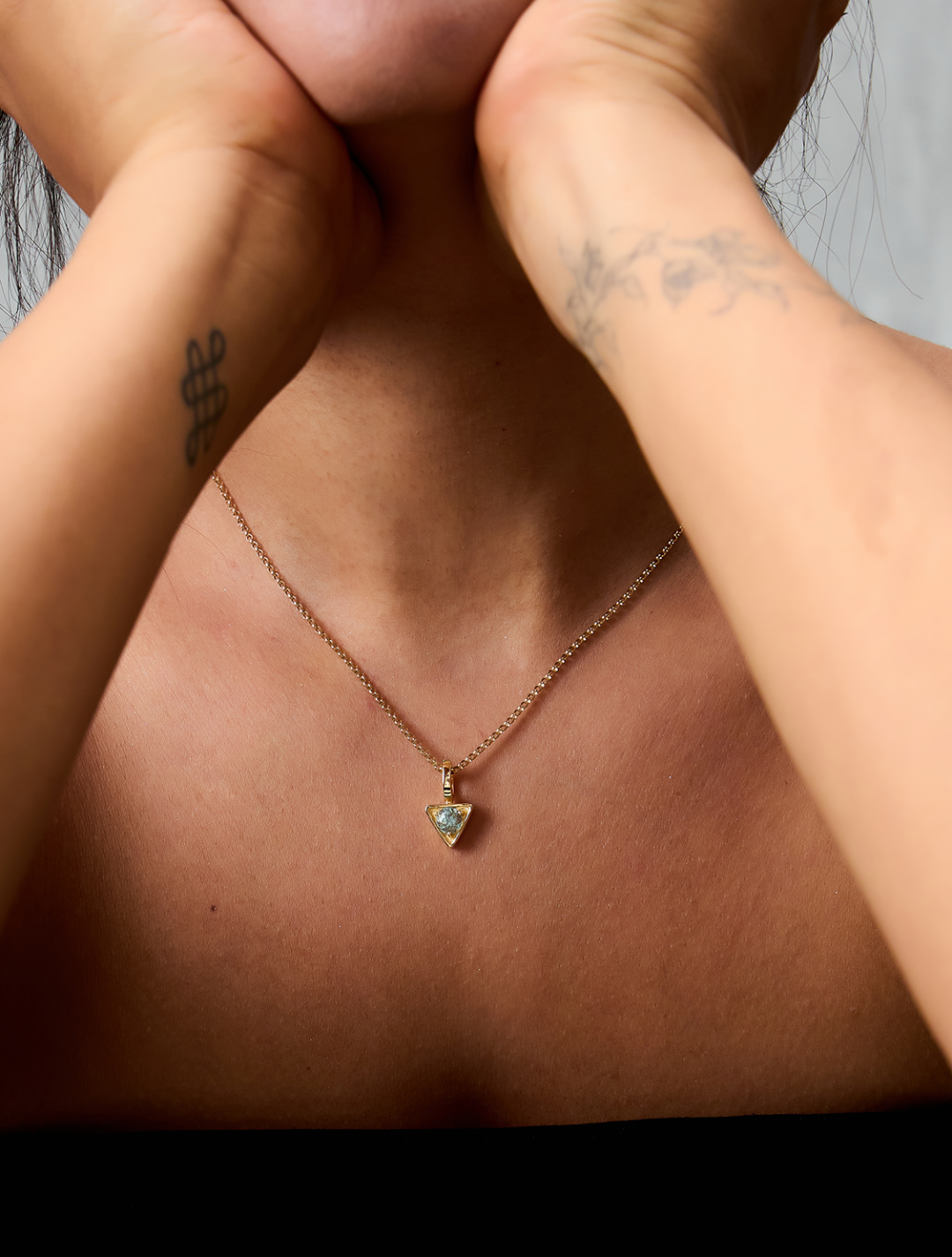 Shakti Aquamarine Pendant by Tripat Jewellery on curated-crowd.com