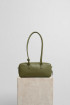 Small Work Bag in Moss Green Leather by Folklore on curated-crowd.com