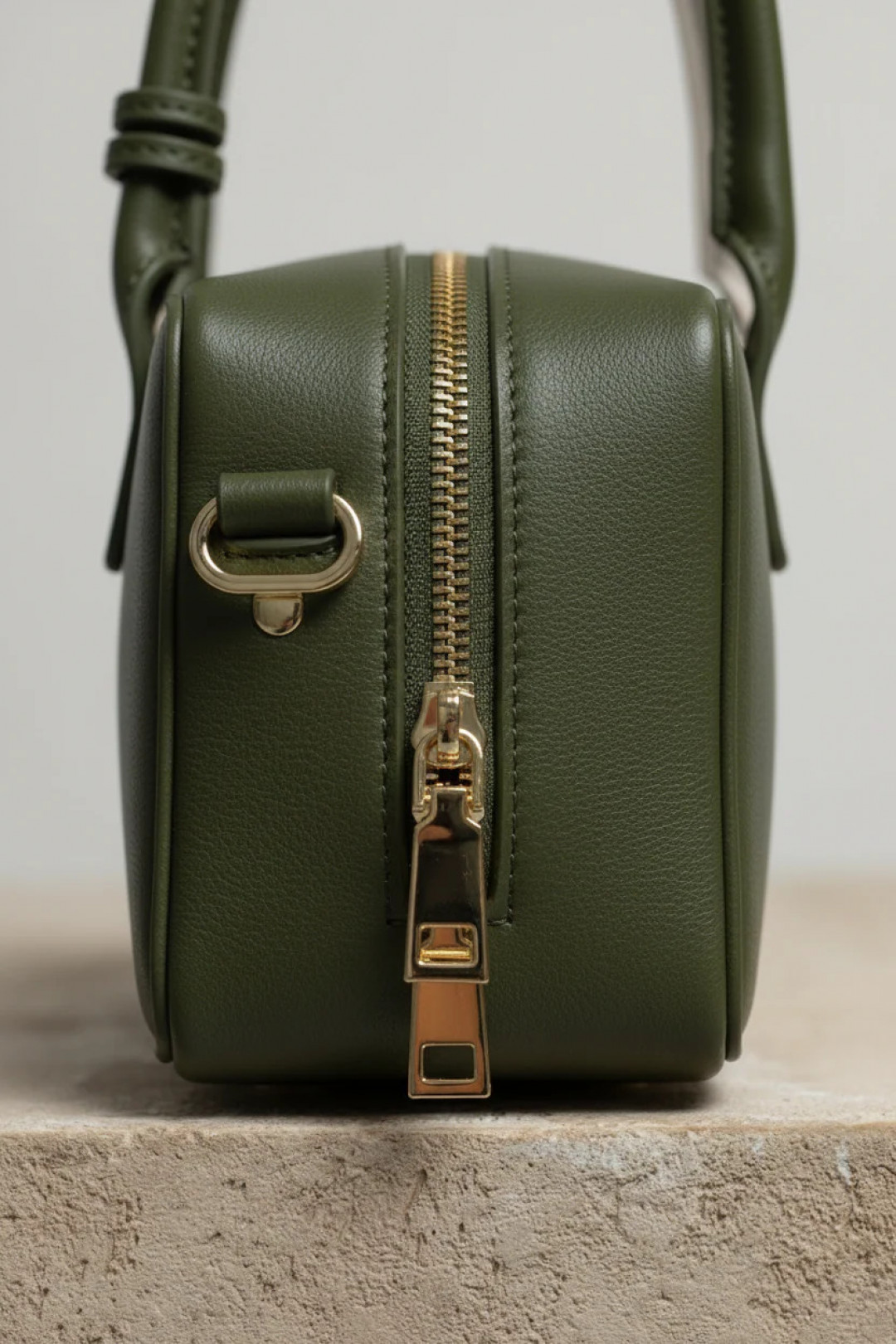 Small Work Bag in Moss Green Leather by Folklore on curated-crowd.com