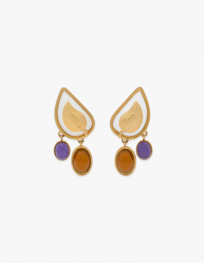Leaf Earrings Amber by Sonia Petroff on curated-crowd.com