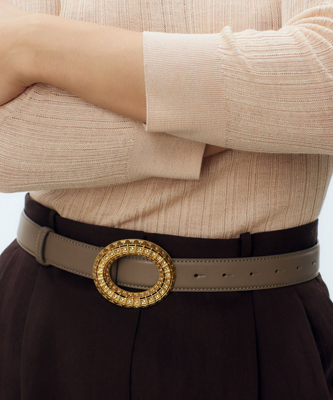 Lobster Vibe Belt Dusty Brown by Sonia Petroff on curated-crowd.com