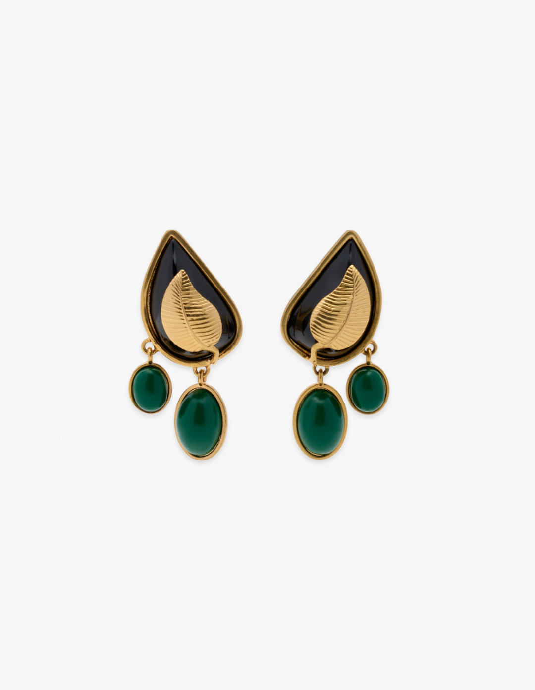 Leaf Earrings Green by Sonia Petroff on curated-crowd.com
