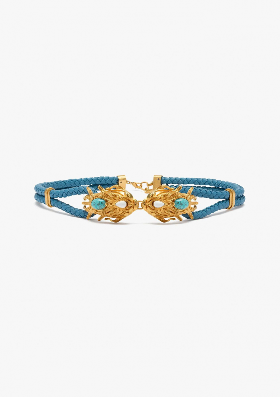 Blue Gold Dragonfish Statement Belt by Sonia Petroff on curated-crowd.com