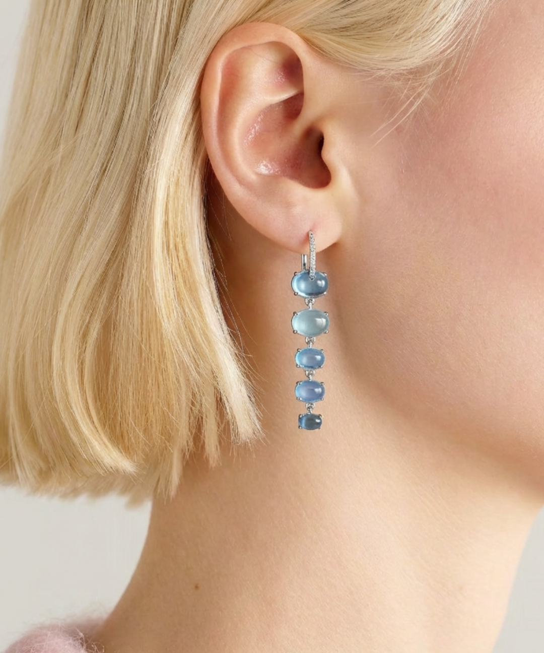 Sardinia Diamond Rainbow Drop Earrings, 18k White Gold by MAVIADA on curated-crowd.com