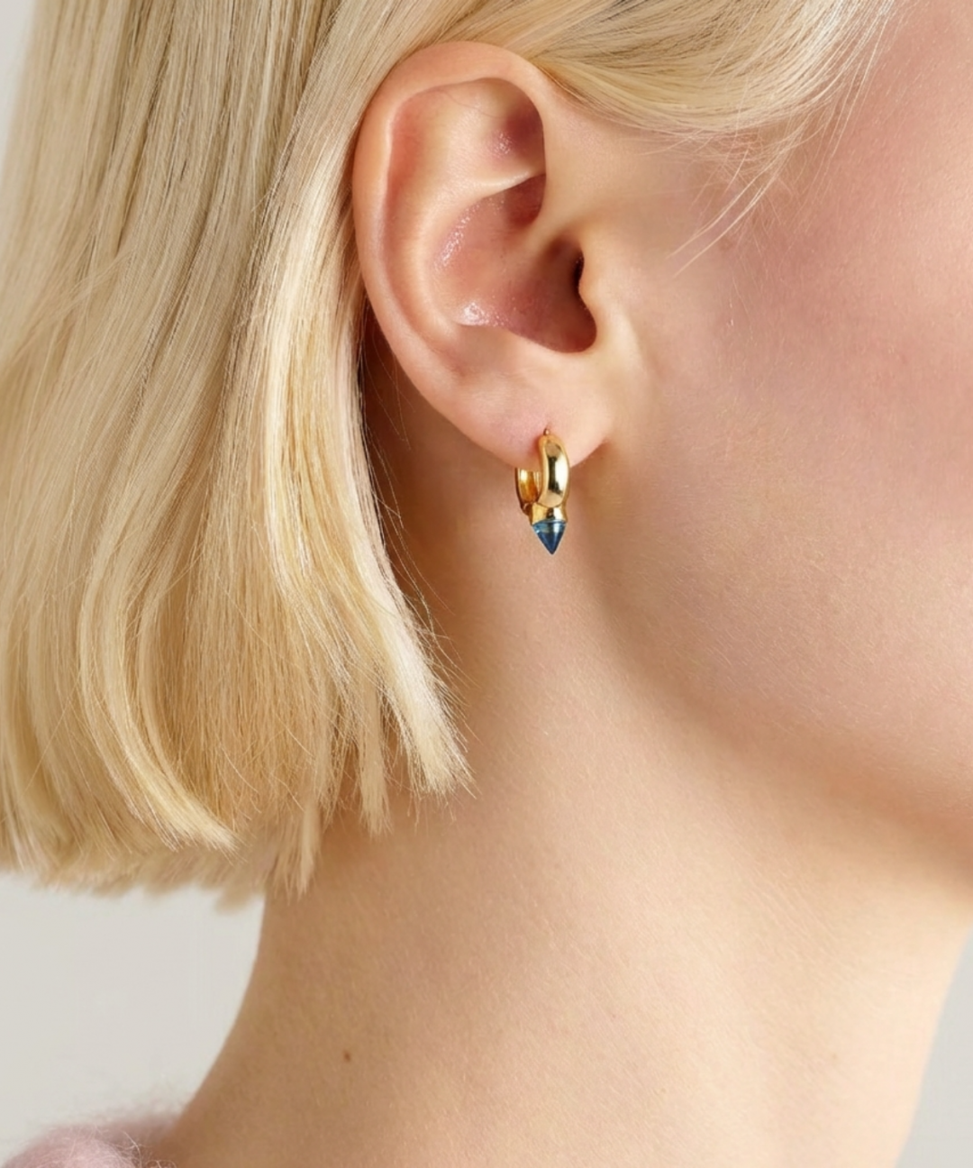 Huggie Hug Small Hoop Earrings, 18k gold by MAVIADA on curated-crowd.com