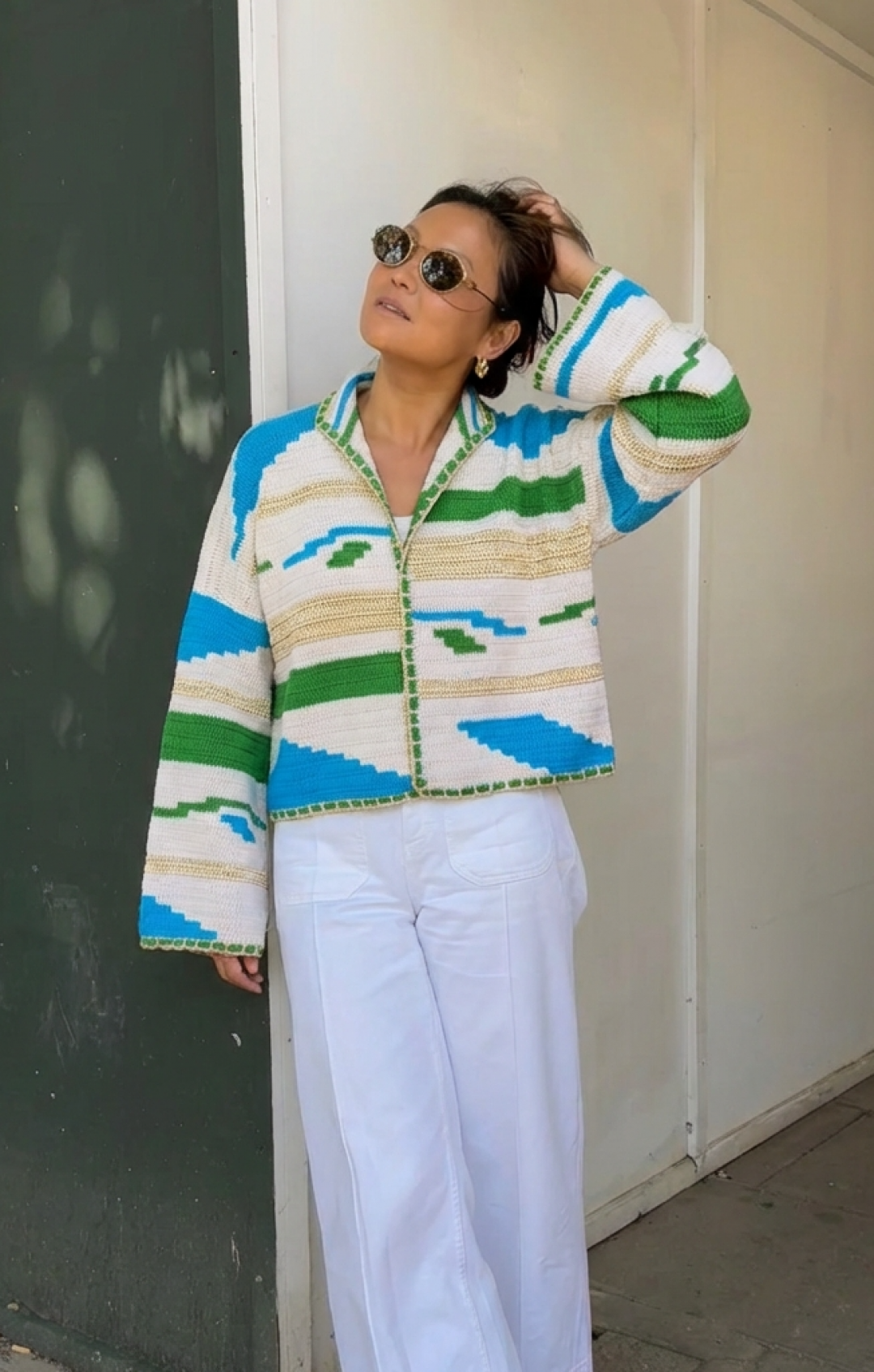 Kiona Jacket Beige/Green by Jessica K on curated-crowd.com