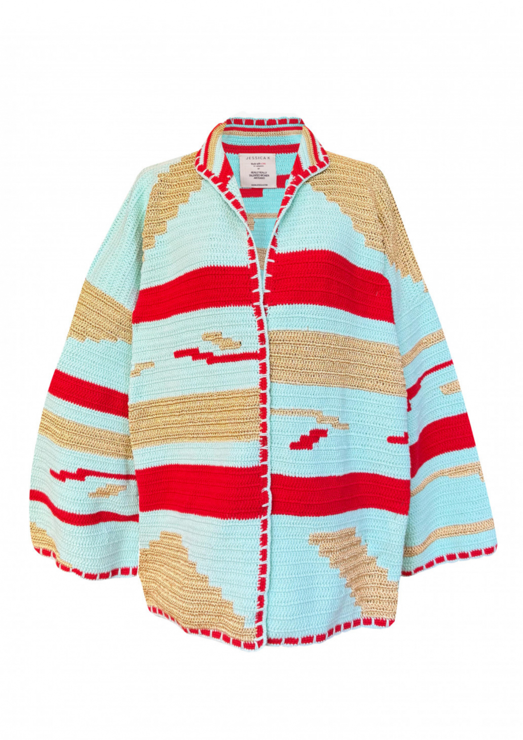 Kiona Jacket Aqua Long by Jessica K on curated-crowd.com