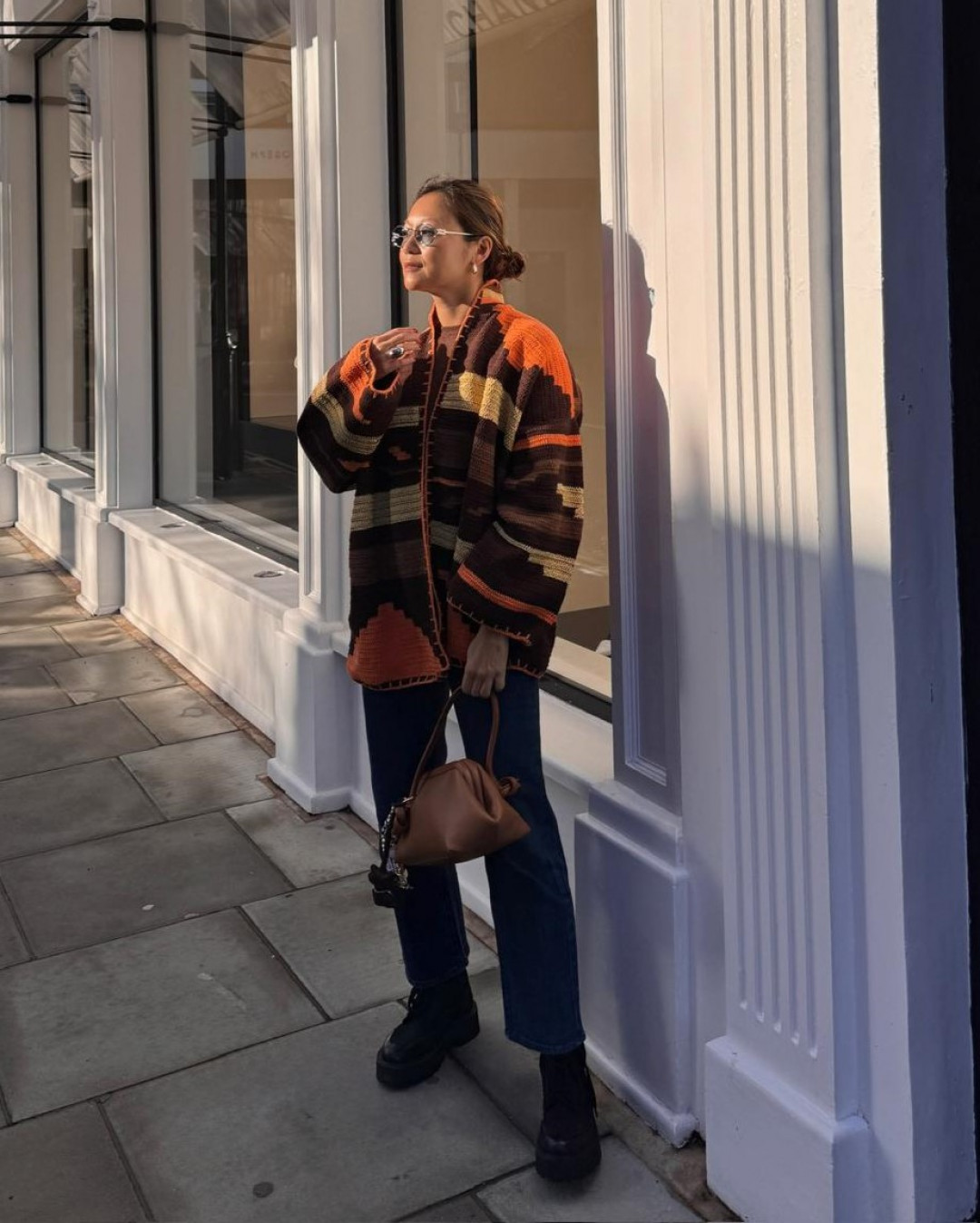 Kiona Jacket Long Brown/Orange by Jessica K on curated-crowd.com