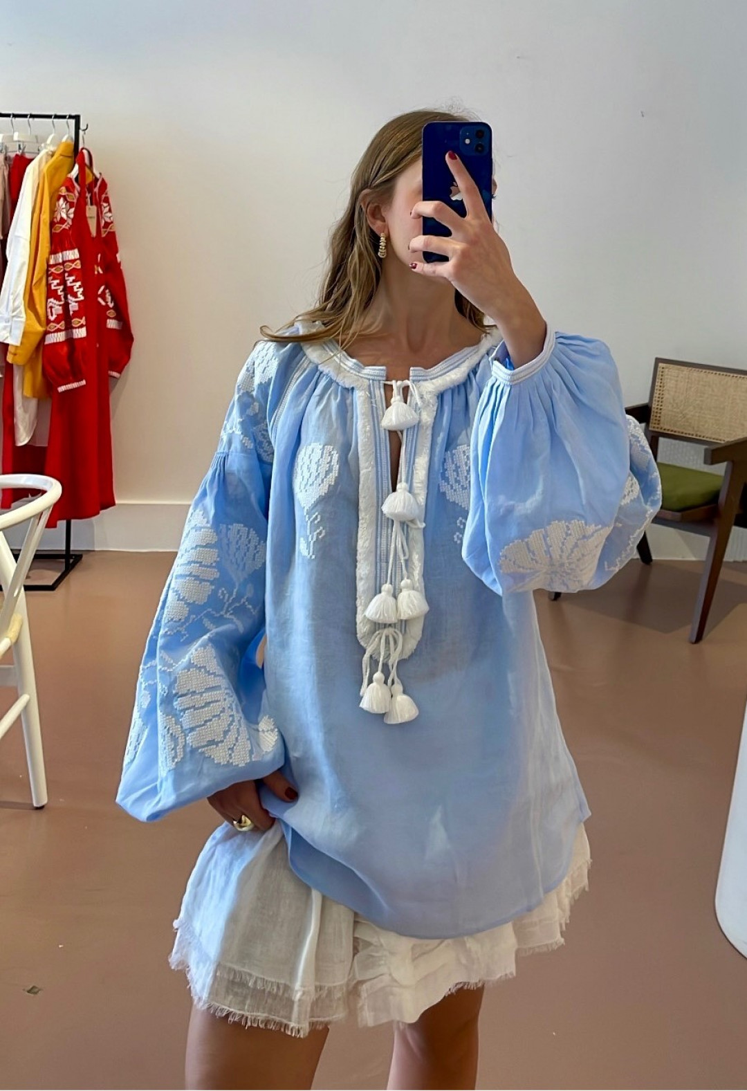 Blue Lilly Blouse by FOBERINI on curated-crowd.com