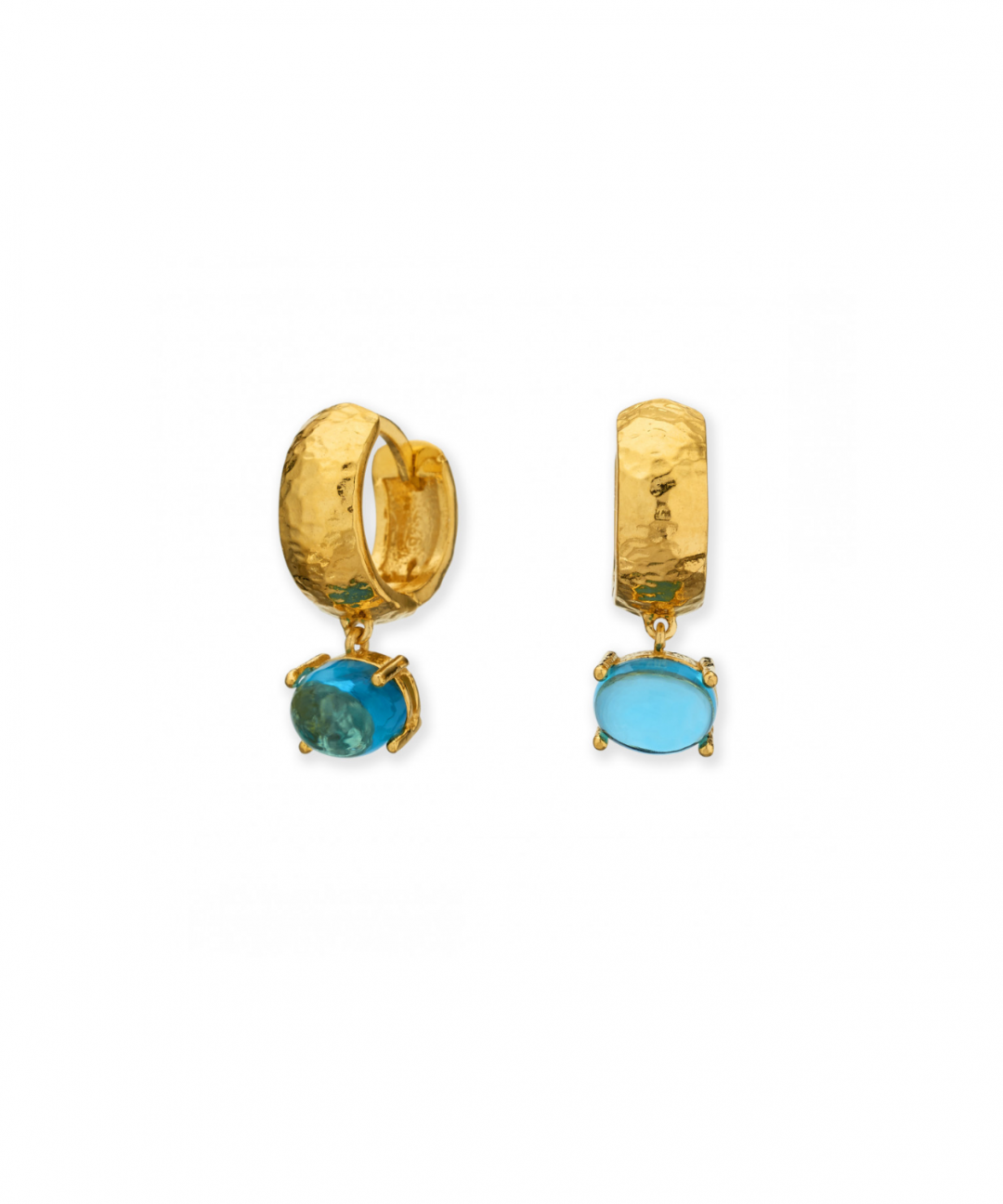 Bastia Hoop Blue Quartz Earrings by MAVIADA on curated-crowd.com