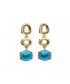 St Tropez Earrings, 18k Yellow Gold, London Blue Topaz by MAVIADA on curated-crowd.com