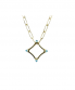Colour Large Logo Chain Necklace set in Sky Blue Topaz, 18k gold by MAVIADA on curated-crowd.com