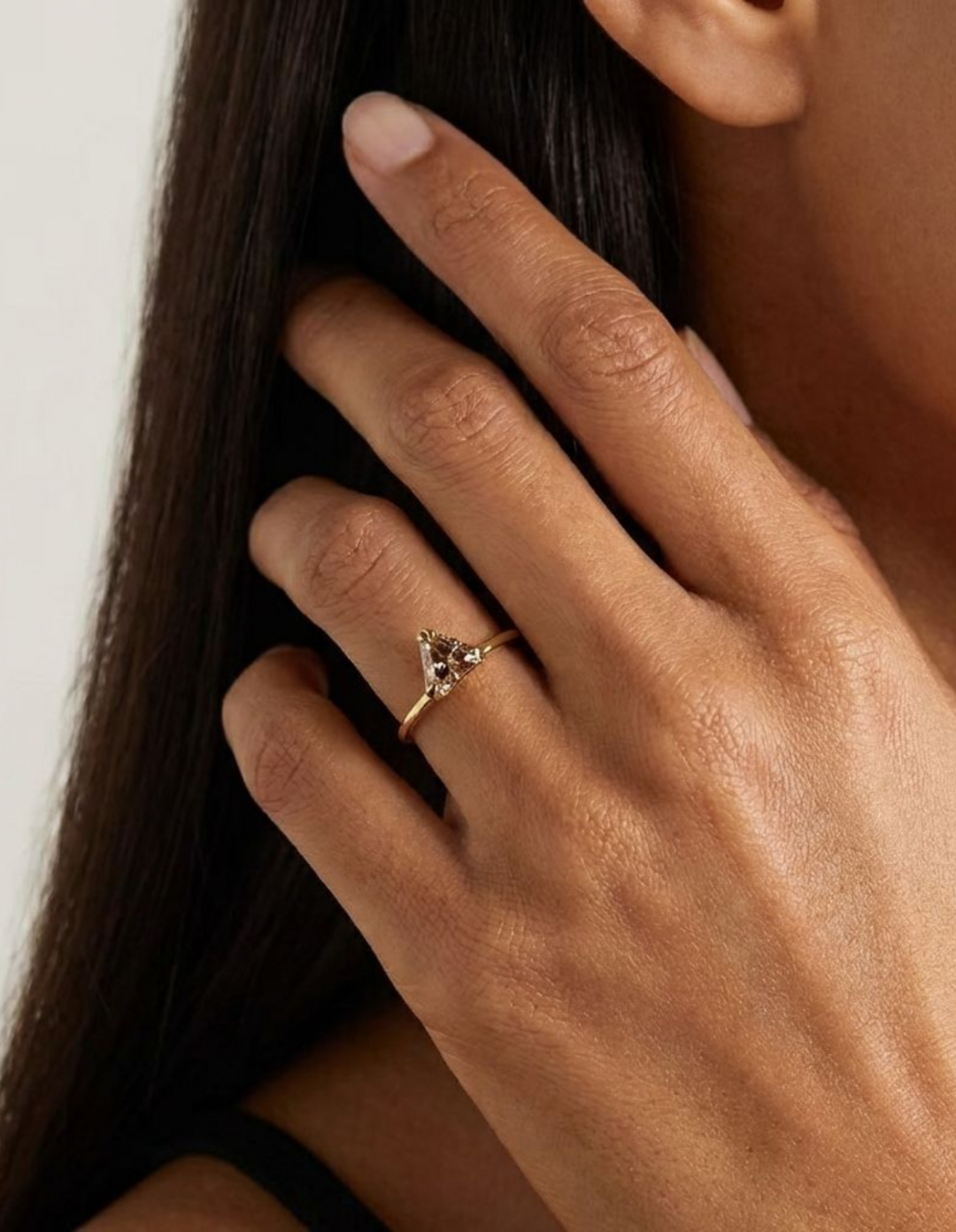 The Cut Ring with Trillion-Cut Champagne Diamond by Kimjoux on curated-crowd.com