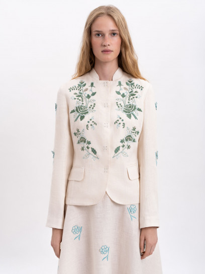 Linen Embroidered Jacket 'Adoxa' by Etnodim on curated-crowd.com