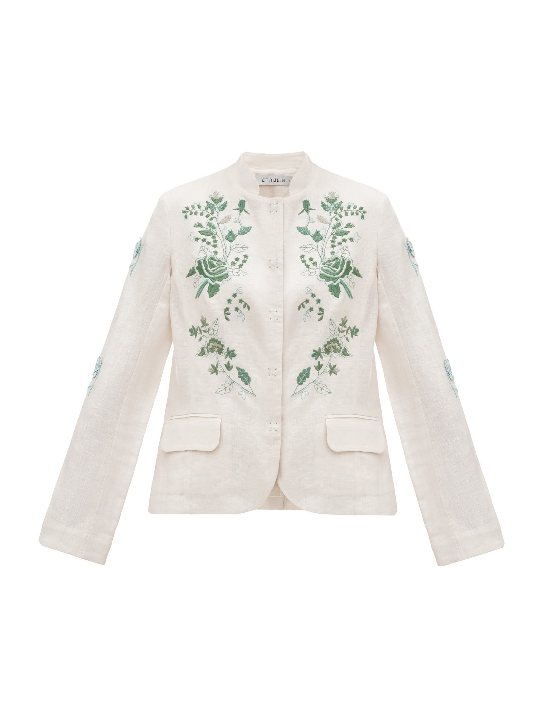 Linen Embroidered Jacket 'Adoxa' by Etnodim on curated-crowd.com