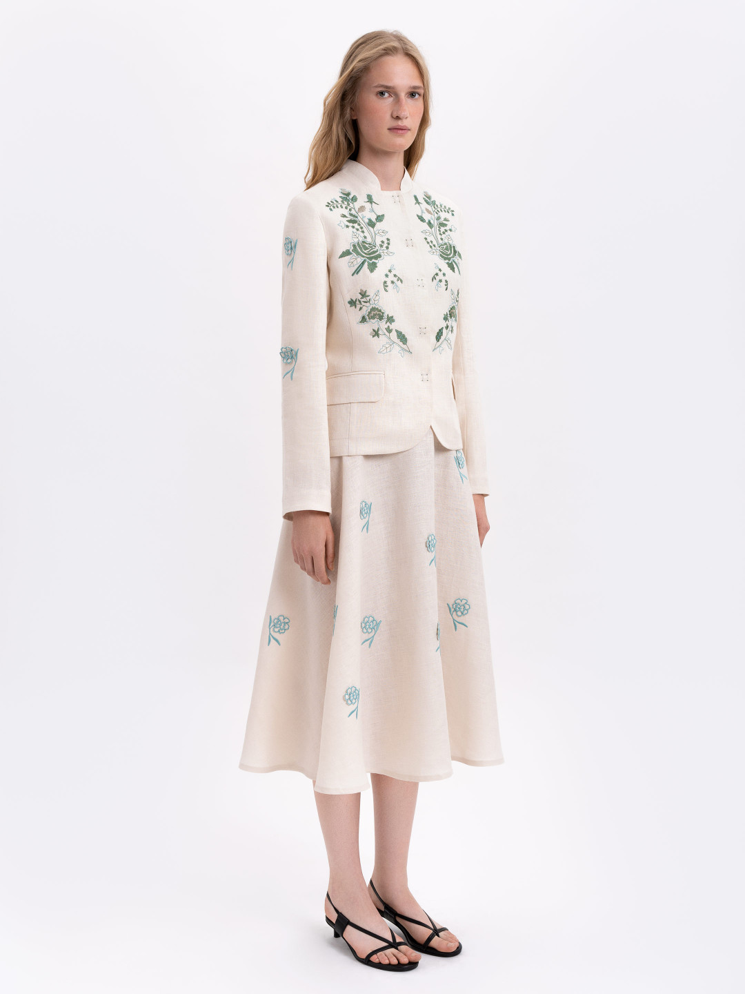 Linen Embroidered Jacket 'Adoxa' by Etnodim on curated-crowd.com